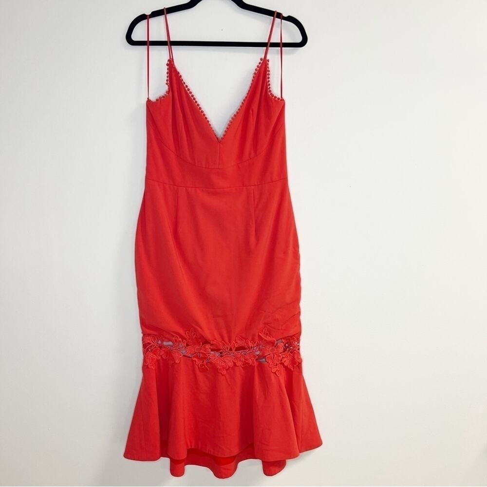 Nicholas Red Phoenix Lace Midi Dress US 8 / Medium - Picture 4 of 16